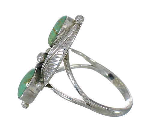 Southwest Sterling Silver Turquoise Ring Size 6-1/2 FX91537